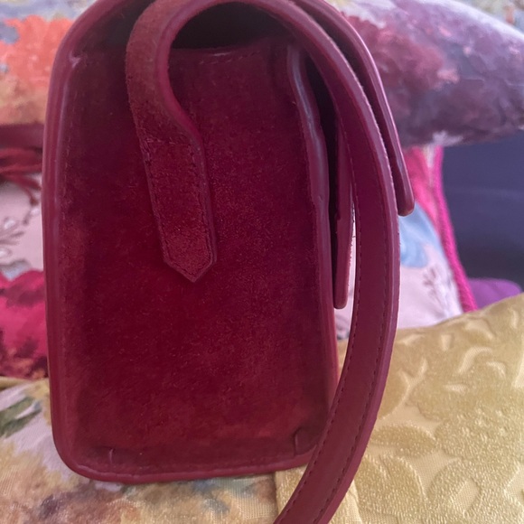 Elizabeth And James Eloise Field Bag Plum Tassle Leather Suede - Picture 7 of 16